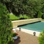 Brick Overhang over pool cover
