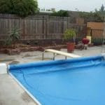 Swimming Pool Cover under diving board and slide